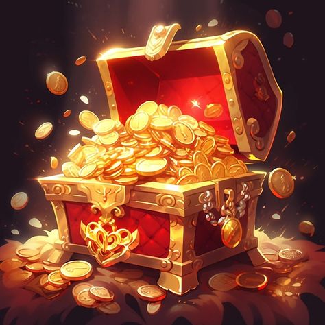 Upscale
10w




An open treasure chest containing gold coins and jewelry, game style,overall luxurious, red Chest Of Gold Coins, Fantasy Coin Design, Treasure Box Illustration, Open Treasure Chest, Cartoon Treasure Chest, Game Symbols, Character Web, Magic Steampunk, Gold Treasure