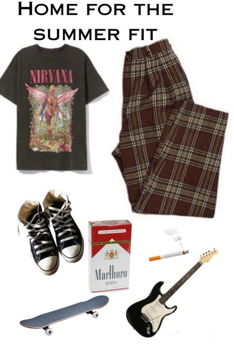 Grunge Summer Outfits Masc, Midwest Emo Summer Outfits, Indie Punk Outfits, Summer Trans Masc Outfits, Mid West Emo Outfits, Indie Goth Outfits, Trans Masc Outfits Summer, Trans Masc Art, Indie Alternative Outfits