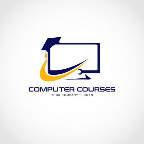 Computer Courses Logo Nature, Computer Company Logo, Computer Logo Design Ideas, Electronics Logo Design, Call Logo, Computer Course, Computer Logo, Computer Vector, Electronics Logo