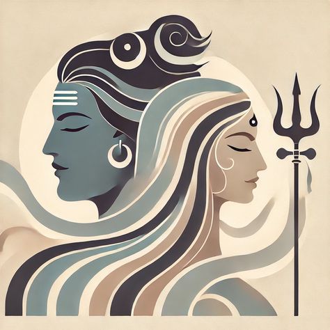 Mahadev Illustration Wallpaper, Shiv Shakti Painting Easy, Adiyogi Rangoli, Rangoli Designs Mahadev, Shiv Parvati Abstract Painting, Mahakal Rangoli, Lord Shiva Illustration Art, Shiva Minimal, Mahadev Painting Easy