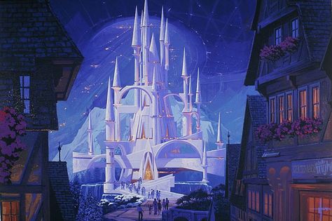 Future castle by Syd Mead Modern Futurism, Syd Mead, Castle Illustration, 70s Sci Fi Art, Sf Art, Spaceship Design, Art Corner, Fantasy Castle, Atomic Age