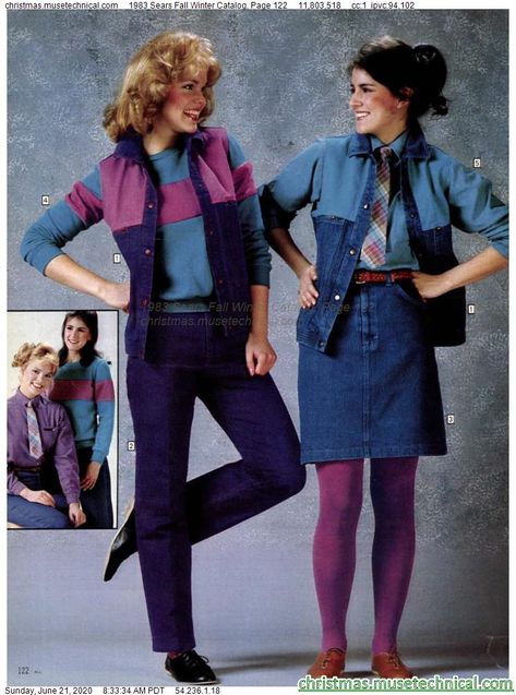 1983 Sears Fall Winter Catalog, Page 122 - Christmas Catalogs & Holiday Wishbooks 1983 Outfits, 1983 Fashion, 80s Life, Early 90s Fashion, 1980s Outfits, Aesthetic 70s, 80s Inspired Outfits, Decades Fashion, 80s Shoes