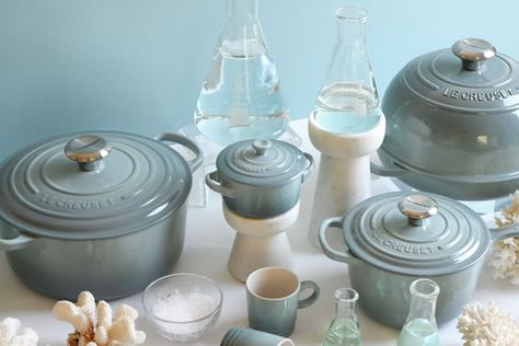 Sea Salt Le Creuset, Le Creuset Sea Salt Collection, Le Creuset Sea Salt, Condo Goals, Le Creuset Kitchen, Le Creuset Colors, Crispy Smashed Potatoes, Le Creuset Cookware, Salt Wash