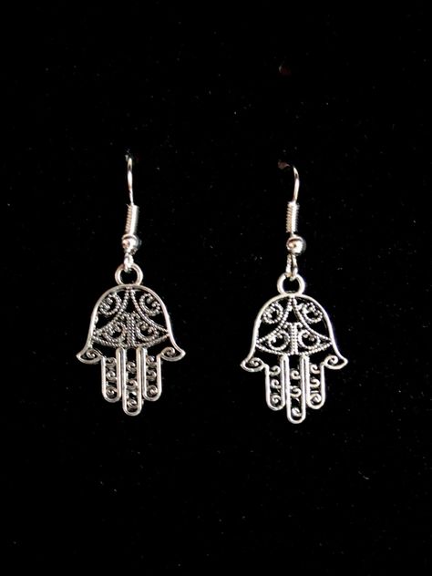 The Hand Of God, Hamsa Earrings, Hamsa Jewelry, Hand Of God, Hamsa Pendant, Filigree Earrings, Hand Of Fatima, Filigree Design, Hamsa Hand