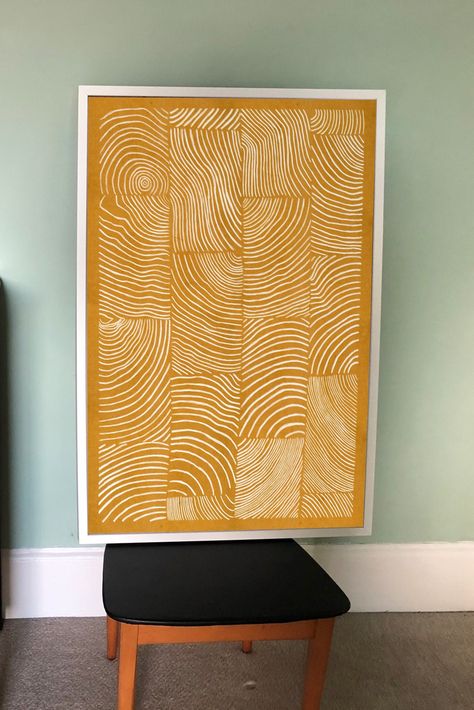 Bohemian Abstract Art, Abstract Art Interior Design, Warm Wall Art, Yellow Painting Abstract, Cool Canvas Art, Colorblock Art, Mustard Yellow Art, Abstract Painting Pattern, Abstract Art Yellow