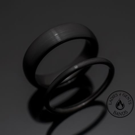 Your wedding ring set order includes + One 6mm Black Brushed Obsidian-styled tungsten Wedding Band + One 2mm Black Brushed Obsidian-styled tungsten Wedding Ring + Both Come inside Wax Sealed Ring Boxes. Limited Time: Free Matching Set of Black Silicone Bands w/ Order. *Durable - Incredibly Scratch-Resistant to always look great. *Comfort-fit & Weighty - Designed to fit well and feel good in your hand. *Made to order - Every ring we ship is unique and one-of-a-kind. *6mm - Most popular standard w Obsidian Mens Wedding Band, Wedding Ring Black Stone, Black Wedding Bands His And Hers, Men Wedding Bands Black, Black Wedding Band For Women, Black Diamond Ring Men, Obsidian Wedding Band, Black Mens Wedding Band, Black Wedding Ring Sets