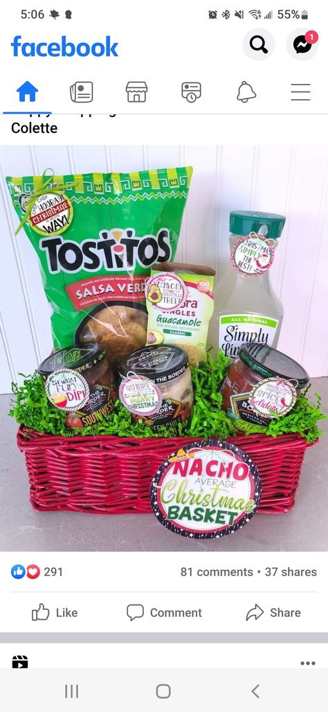 Chips Salsa Gift Basket, Taco Kit Gift, Nacho Basket Gift Ideas, Nacho Themed Gift Basket, Chips And Salsa Christmas Gift Ideas, Mexican Food Gift Basket Ideas, Nacho Gift Basket, Chip And Dip Gift Basket Ideas, Taco Soup Gift Basket