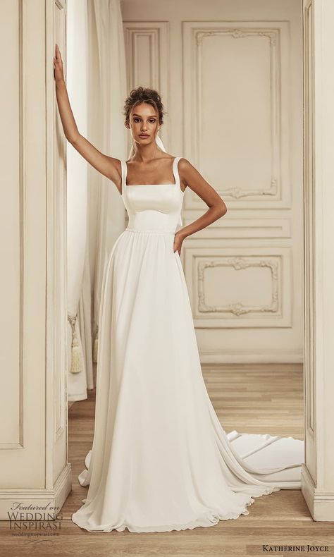 Simple Designer Wedding Dress, Aline Minimalist Wedding Dress, Thick Waistband Wedding Dress, Wedding Dresses Fuller Bust, Wedding Dresses Tulle Sleeves, Classic Bridal Gown, Wedding Dresses Without Lace, Classic Boho Wedding Dress, Wedding A Line Dresses