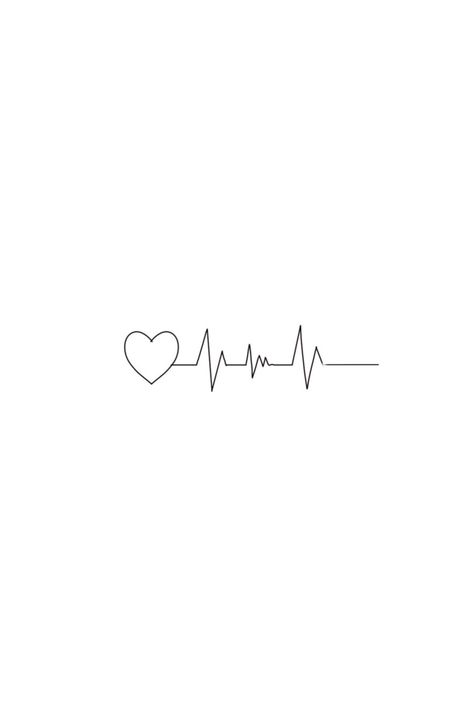 Heart Life Line Tattoo Design, Heart Tattoo With Heartbeat, Cardiac Heart Tattoos, Heartbeat Heart Tattoo, Ekg Wallpapers, Heart Beat Tattoo Design, Heart Monitor Tattoo, Tattoos Heartbeat, Tatuaje Ekg