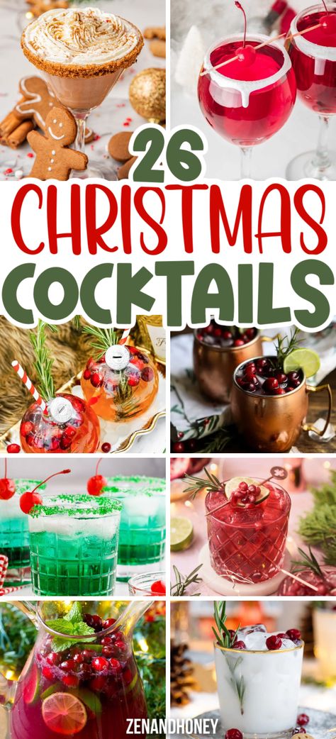 These easy holiday drinks will cheer up any Christmas party! From the classic eggnog recipe, Grinch cocktailm Gingerbread Martini, to Christmas Mule and Cranberry Margarita! So many festive cocktails that will be loved by your party guests! Christmas Cocktail Ideas, Christmas Mule, Classic Eggnog Recipe, Easy Christmas Drinks, Gingerbread Martini, Christmas Vodka, Easy Holiday Drinks, Christmas Cocktail Recipes, Xmas Cocktails