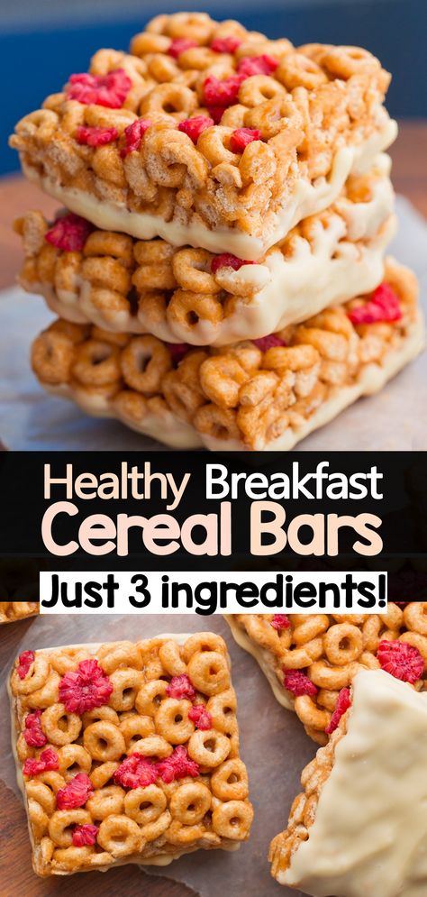 Breakfast Cereal Bars, Breakfast Bars Recipe, Healthy Cereal Breakfast, Dessert Sans Gluten, Toddler Breakfast, Cereal Bars, Lost 100 Pounds, Breakfast Meal Prep, Homemade Snacks