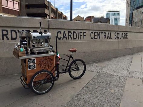 Mobile Coffee Cart, Bicycle Sidecar, Gerobak Dorong, Mobile Cafe, Coffee Trailer, Bicycle Camping, Coffee Bike, Coffee Box, Tea Cart