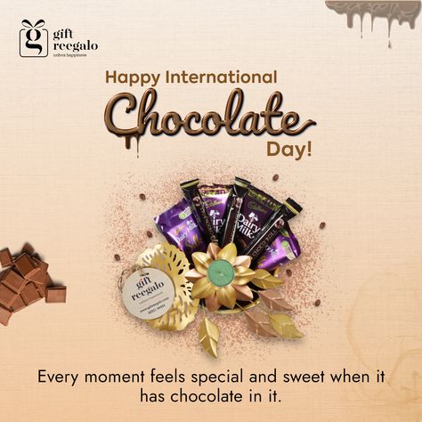 Chocolate in itself is a reminder of the immense love and care between the bonds that you share. Happy International Chocolate Day #happychocolateday #chocolateday #internationalchocolateday #chocolate #chocolatelover #delicious World Chocolate Day Creative Ads, Chocolate Day Creative Ads, Festive Hampers, International Chocolate Day, Happy Chocolate Day, Chocolate Hampers, Silk Gifts, Chocolate Day, Love And Care