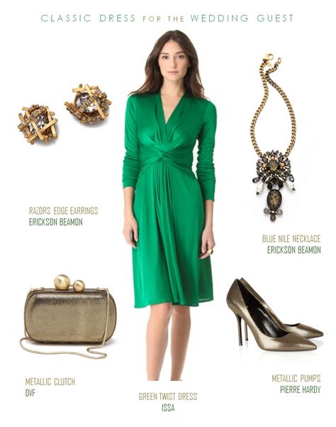 Emerald Green Dress With Sleeves | Dress For The Wedding Metallic Green Outfit, Green Outfit Dress, Green Dress With Sleeves, Issa Dresses, Neon Prom Dresses, Emerald Green Dress, Below The Knee Dresses, Dark Green Dress, Strapless Prom Dress