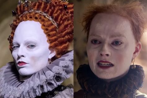 The real story behind Margot Robbie’s wild Queen Elizabeth I makeup. Margot Robbie Queen Elizabeth, Queen Elizabeth Makeup, Queen Mary Tudor, Elisabeth 1, Elizabethan England, Medici Masters Of Florence, Facial Reconstruction, Royal Costume, Mary Tudor