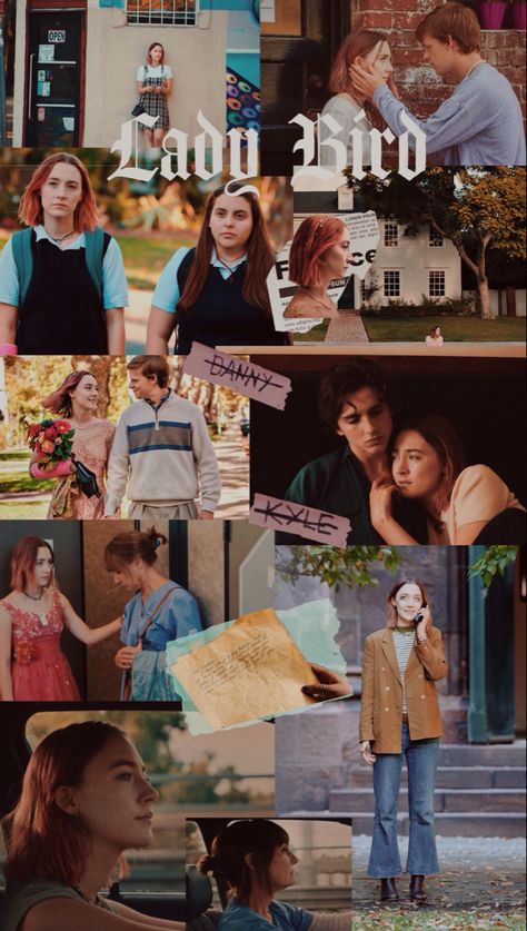 Lady Bird Wallpaper, Lady Bird Poster Aesthetic, Ladybird Hair, Lady Bird Wallpaper Movie, Ladybird Movie Wallpaper, Ladybird Aesthetic, Lady Bird Poster, Ladybird Movie, Ladybird Wallpaper