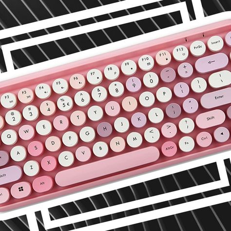 'Clicky' Keyboards From Amazon That Make Typing Way More Satisfying Type Writer Keyboard, Clicky Keyboards, Retro Keyboard, Apple News, Retro Style, Keyboard, Vibrant Colors, Gift Ideas, Iphone