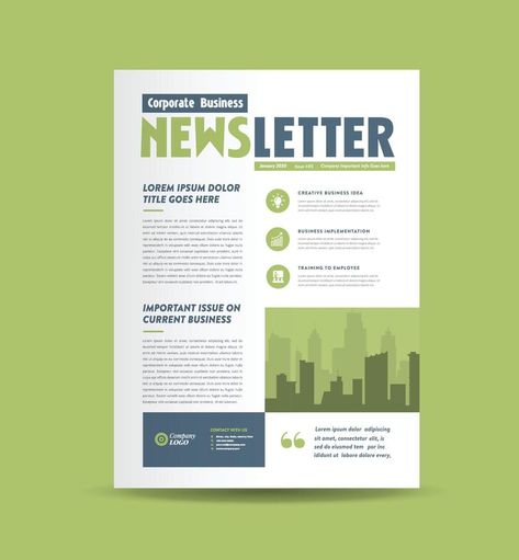 Newsletter Design Layout Creative, Business Newsletter Design, One Pager Design, Newsletter Design Layout, Newsletter Design Inspiration, Company Flyer, Newsletter Design Templates, Newsletter Examples, Monthly Journal