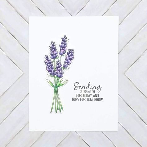 Sending Strength For Today And Hope For Tomorrow. skypaperscissors Sending Strength And Love, Strength For Today, Lavender Stamp, Hope For Tomorrow, Lavender Bouquet, Lovely Lavender, Encouragement Cards, Better Day, Hero Arts