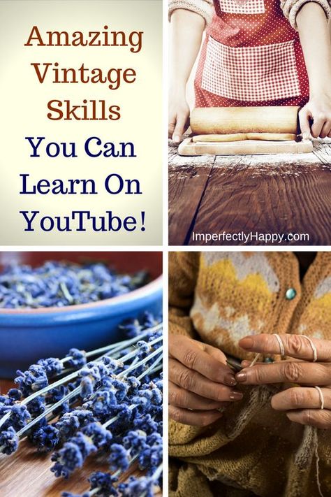 You can learn some amazing vintage skill right on YouTube. Homesteading, cooking, knitting, herbal remedies, gardening and more. Pioneer skills at your fingertips. Upcycling, Emergency Preparation, Homestead Survival, Happy Homemaking, Homesteading Diy, Homesteading Skills, Survival Techniques, Emergency Prepping, Survival Food