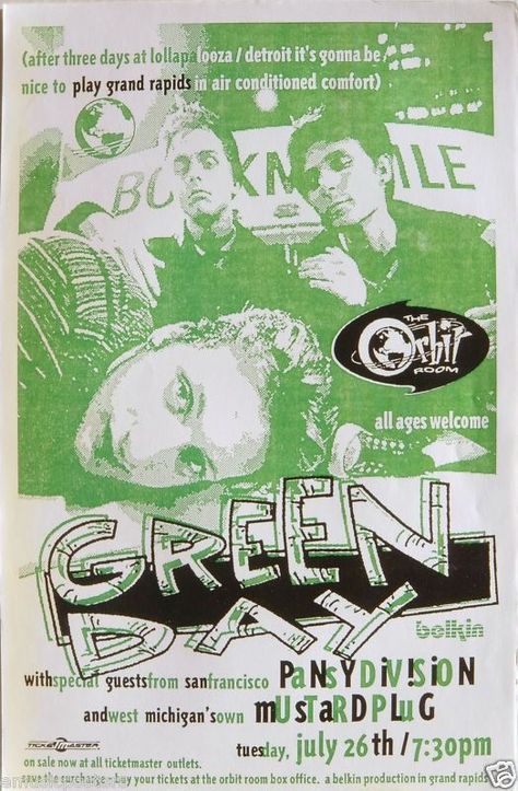 Pansy Division, Green Day Poster, Concert Tour Poster, Grunge Posters, Punk Poster, Vintage Music Posters, Tour Poster, Music Poster Design, Poster Room