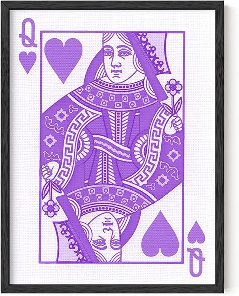 be the queen with this purple aesthetic wall art Queen Of Hearts Poster, Posters For Bedroom, Pictures For Wall, Haus And Hues, Purple Wall Decor, Pink Wall Decor, Queen Poster, Purple Wall Art, Purple Rooms