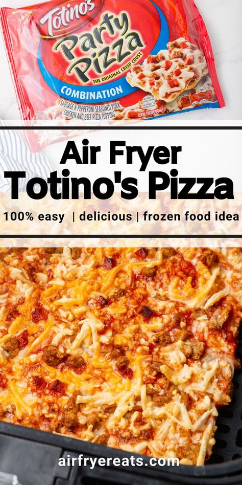 Tostitos Pizza In Air Fryer, Air Fryer Totinos Pizza, Airfryer Frozen Pizza, Frozen Pizza Air Fryer, Pizza Air Fryer Recipes, Totinos Pizza Air Fryer, Air Fry Frozen Pizza, Air Fry Pizza, Frozen Pizza In Air Fryer