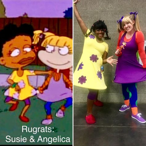 Susie Carmichael & Angelica Pickles #rugrats #cosplay Angelica And Susie Costume, 90s Iconic Couple Costumes, Susie Carmichael Costume, Angelica Pickles Costume, Rugrats Costume, Pickle Costume, Angelica Rugrats, Susie Carmichael, Costume Box