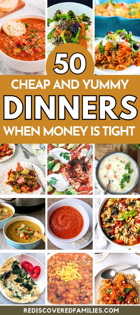 Need cheap meals for a big family? These 50-budget dinner ideas will satisfy even the pickiest eaters without breaking the bank. From super cheap weeknight dinners to hearty, comforting meals, you'll find plenty of affordable, easy meals on a budget. Perfect for large families, these dishes are easy to make and flavorful, ensuring that mealtime is enjoyable and stress-free. Try these budget-friendly meals to keep your grocery bill in check while serving up delicious, filling dishes. Big Family Dinner Ideas Budget, Dinner To Feed A Large Family, Good Cheap Meals, Super Easy Cheap Dinner, Cheap Dinners For One Person, Cheap Meals With Leftovers, Cheap Easy Dinners Healthy, Home Made Meals Dinners, Recipes For Two On A Budget