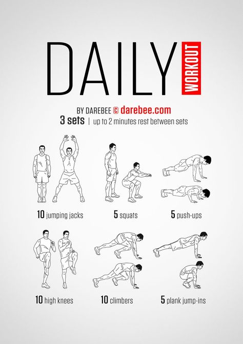 Daily Workout Daily Workouts, Easy Daily Workouts, Workouts For Men, Daily Exercises, Fat Burning Workout Routine, Daily Workout Plan, Workout Plan For Beginners, Workout Chart, At Home Workout Plan