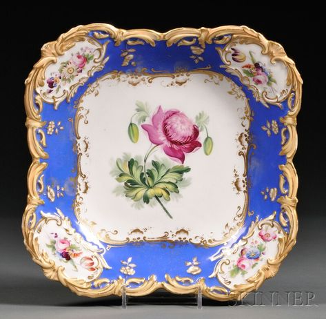 Old Paris Porcelain Serving Dish | Sale Number 2566B, Lot Number 653 | Skinner Auctioneers Antique Porcelain Plates, Cabinet Plates, Sevres Porcelain, Paris Porcelain, Dessert Aux Fruits, Old Paris, China Dishes, Pretty Plates, Antique Plates