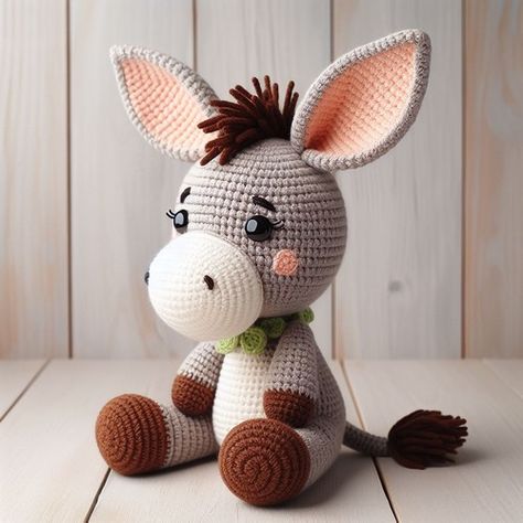 10 common Amigurumi Farm Animal FREE Crochet Patterns! | Swecraftcorner Free Donkey Crochet Pattern, Argumini Crochet, Free Crochet Donkey Patterns, Free Printable Amigurumi Crochet Patterns, Crochet Animal Patterns Free Amigurumi, Donkey Amigurumi Free Pattern, Amurigumi Crochet Patterns Free, Amigurumi Panda Free Pattern, Donkey Crochet Pattern Free