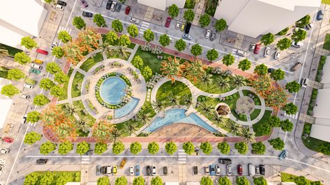 Public Park Design Plan, Circle Landscape Design, Plan Park, Public Park Design, City Parks Design, Public Garden Design, Marsa Matrouh, Parking Plan, Landscape Plaza