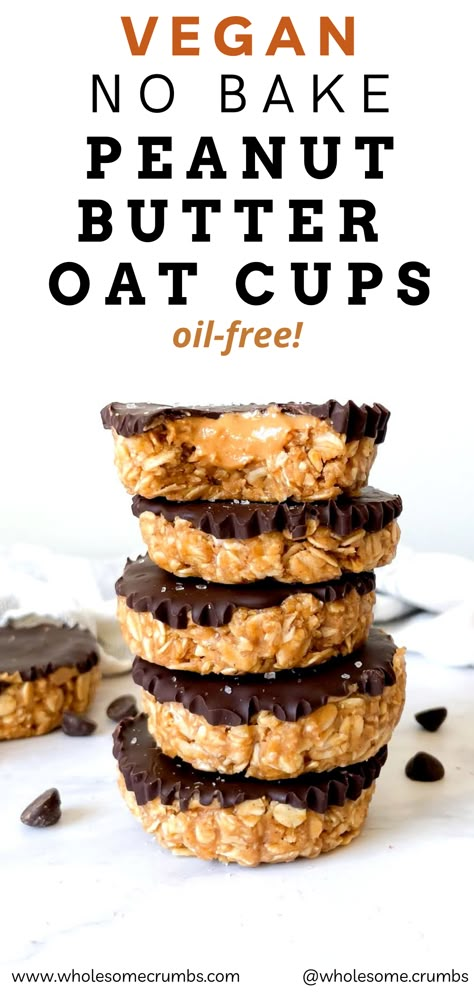 Health Peanut Butter Cups, 6 Ingredient No Bake Peanut Butter Chocolate Oat Cups, Oat Cups No Bake, Healthier Peanut Butter Cups, Peanut Butter Oatmeal Cups Healthy, No Bake Oatmeal Peanut Butter Cups, Protein Oat Cups, Peanut Butter Oat Cups Recipe, No Bake Peanut Butter Oat Cups