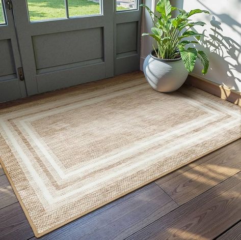 Amazon.com: OJIA Modern Bordered Washable Rug 3'x5', Non Slip Rug for Living Room Soft Bedroom Rug Entry Rug Non-Shedding Accent Rugs Indoor Door Mat Small Carpet for Entryway Kitchen Bathroom Office : Home & Kitchen Accent Rugs Entryway, Entry Way Area Rugs, Indoor Door Mats Entryway, Front Entry Rugs Indoor, Small Entry With Rug, Large Entry Way Rug, Neutral Rug Dining Room, Front Entryway Rug, Neutral Entryway Rug