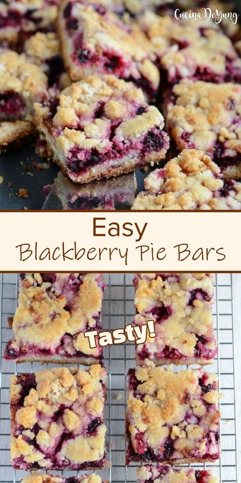 Easy Blackberry Pie Bars Easy Blackberry Pie, Blackberry Pie Bars, Blackberry Pie, Pie Bar Recipes, Pie Bars, Pie Bar, Pie Crust, Good Eats, Blackberry