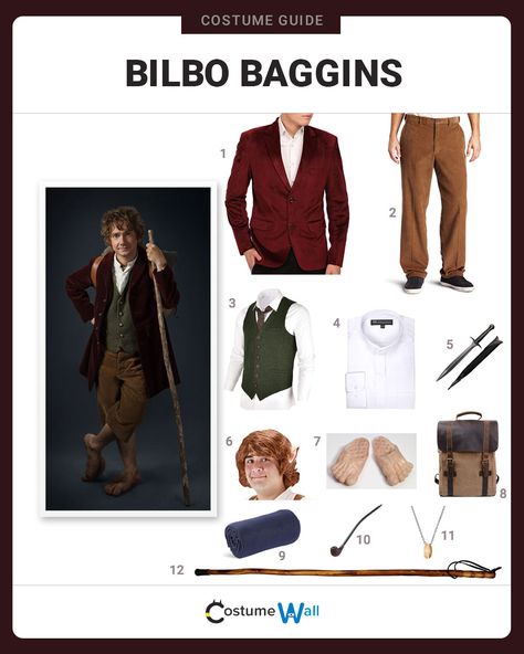 Diy Bilbo Baggins Costume, The Hobbit Costumes, The Hobbit Cosplay, Bilbo Baggins Cosplay, Bilbo Baggins Outfit, Middle Earth Costume, Bilbo Baggins Costume, Hobbit Inspired Outfits, Hobbit Costumes