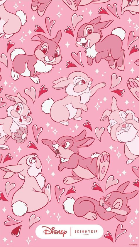 Thumper Disney Wallpaper, Disney Pink Wallpaper, Pink Cartoon Wallpaper, Tout Rose, Princess Wallpaper, Bunny Wallpaper, Disney Collage, Disney Phone Wallpaper, Whatsapp Wallpaper