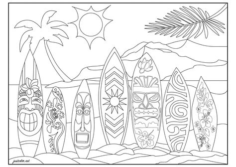 Samoan Coloring Pages, Aloha Coloring Pages, Surfboard Coloring Pages, Surf Board Coloring Pages, Hawaii Coloring Pages Free Printable, Beach Colouring Pages, Hawaiian Coloring Pages Free Printable, Hawaiian Coloring Pages, Hawaii Coloring Pages