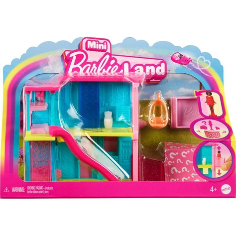 Barbie Land 2 Dollhouse 6pc : Target Mini Barbie, Barbie Land, Pink Slides, Mini Doll House, Moving Boxes, Wooden Dollhouse, Barbie Dream House, Barbie House, Mattel Barbie