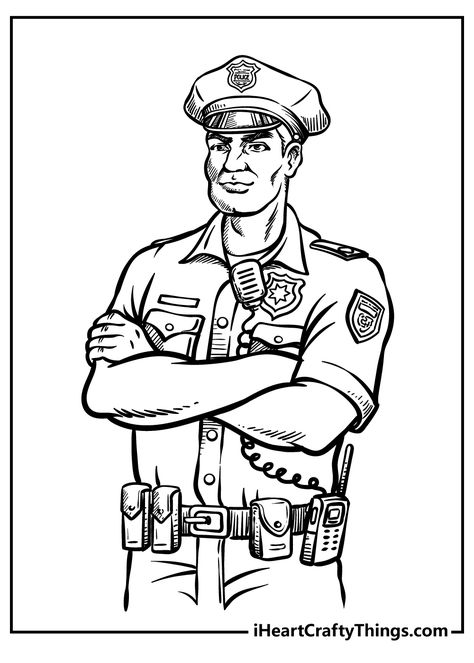 Police Coloring Pages Prison Drawings, Police Art, Animal Pictures For Kids, Shopkins Colouring Pages, Police Man, Colouring Printables, Adult Coloring Book Pages, Coloring Pages For Adults, Comic Book Style