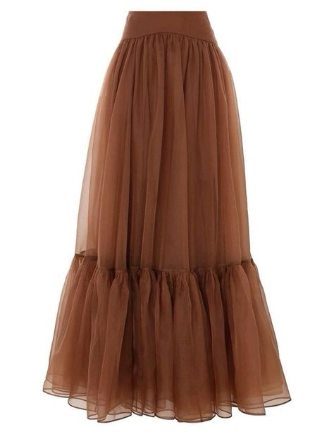 Long Gathered Skirt, Bridesmaid Dresses Ideas, Corporate Wardrobe, Sick Clothes, Design Your Own Shoes, Sew Dress, Organza Top, Organza Skirt, Brown Skirt