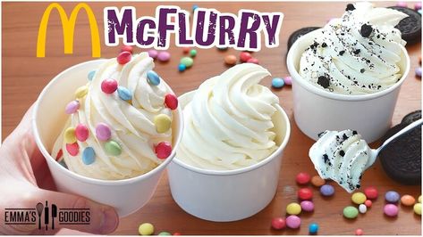 How To Make A Mcflurry At Home, Diy Mcflurry, Softy Ice Cream, Emma's Goodies, Cat Meals, Mcdonalds Mcflurry, Mcdonalds Ice Cream, Best Homemade Ice Cream, Ice Cream Recipes Machine