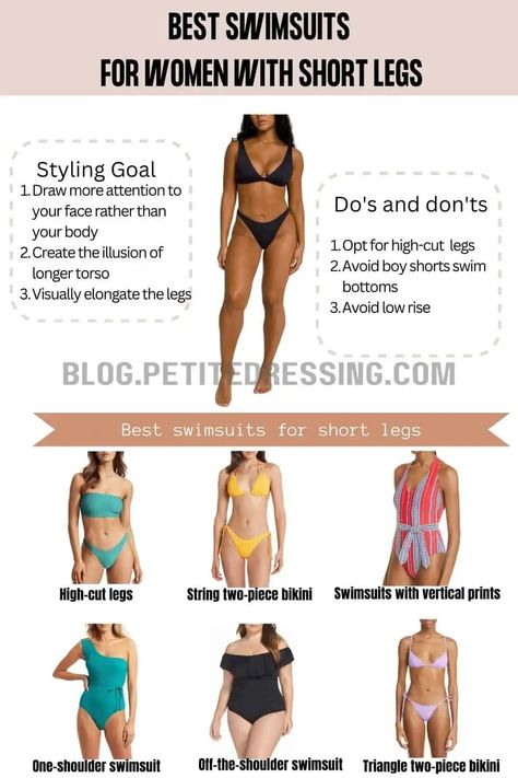 Swimsuit Guide for Women with Short Legs Styles For Petite Women, Rectangle Body Shape Fashion, Short Legs Long Torso, Kibbe Outfits, Off The Shoulder Swimsuit, Romantic Kibbe, Street Style Petite, Petite Street Style, Swimsuit High Waisted