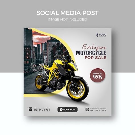 Bike Poster Design Graphics, Motorcycle Social Media Design, Bike Social Media Post, Motorcycle Poster Design, Bike Poster Design, Car Social Media Post, Motorcycle Advertising, Instagram Post Template Design, Post Template Design