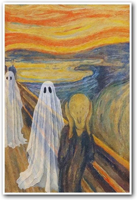 Amazon.com: OHKGJG The Scream Poster, Canvas Vintage Art Home Decor, Suitable for Halloween Ghost Theme,Home Decor Painting of Lobby Dining Room,Party decoration: Posters & Prints Scream Halloween Painting, The Scream Painting, Scream Poster, Scream Painting, Ghost Theme, Halloween Bulletin Boards, Scream Halloween, Home Decor Painting, Draw Ideas