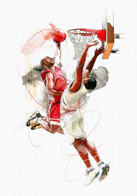 Sports Illustrations Art, Basketball Artwork, Basketball Drawings, Sport Pictures, Basketball Background, Sports Drawings, Illustration Styles, Sport Poster Design, Basketball Wallpaper