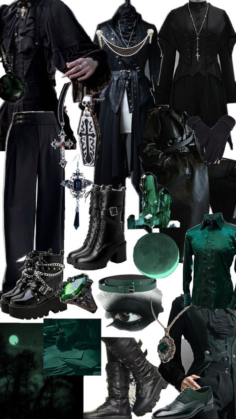 Space Goth Aesthetic, Green Goth Outfit, Green Goth Aesthetic, Goth Aesthetic Outfit, Green Goth, General Outfit, Corp Goth, Dark Outfit, Green Clothes