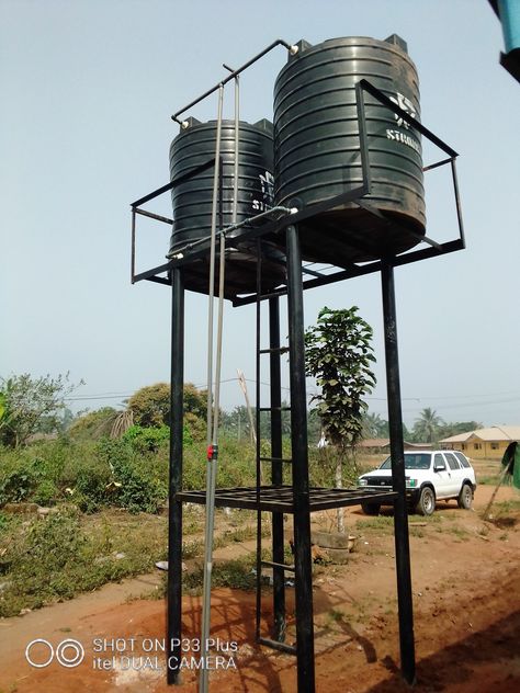 Overhead Tank Design, Overhead Water Tank Design For Home, Water Tank Stand Design, Steel Water Tanks, Grill Gate Design, Industrial Style Home, House Main Gates Design, Tank Stand, Handyman Projects