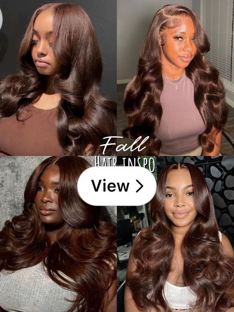 Lemon8 · This fall ChOCOLATE BROWN is in.  · @ShayStylish💋 Chocolate Colored Hair On Black Women, Chocolate Brown Natural Hair Black Women, Curly Hair Chocolate Brown, Chocolate Brown Sew In, Chocolate Brown Hair Dark Skin, Light Brown Curly Hair Black Women, Chocolate Brown Hair Black Women, Chocolate Hair Color Black Women, Chocolate Brown Hair Color Black Women